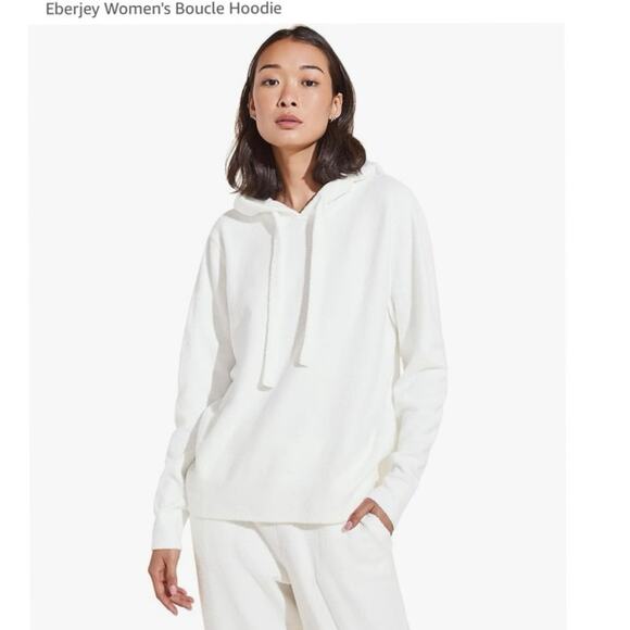 Eberjey Recycled Boucle Hoodie White Medium - Picture 1 of 6